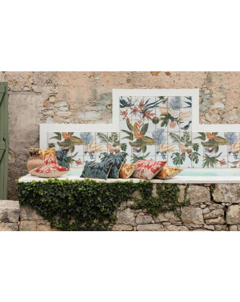 Housse de coussin brodé Raki carbone