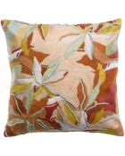 Housse de coussin brodé en coton Alina dragée