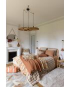 Housse de coussin brodé en coton Alina dragée