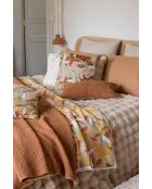 Housse de coussin brodé en coton Alina dragée