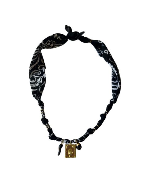 Spiritus Tarot schwarze handgefertigte Baumwollkette