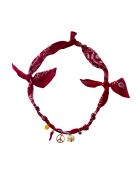 Collier en coton Indi peace rouge