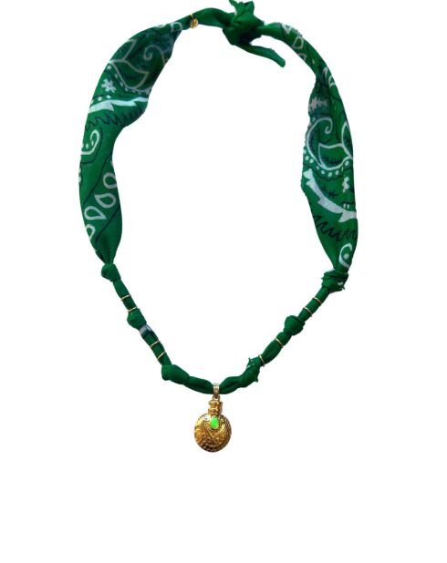 Collier en coton Astro fiole vert foncé