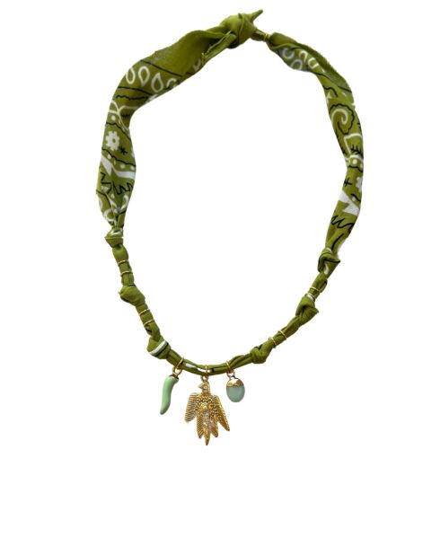 Collier en coton Astro condor olive