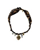 Collier en coton Spiritus Losange léopard