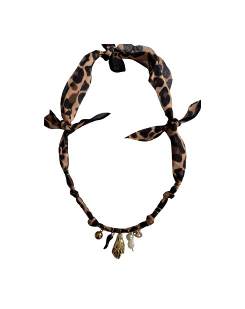 Collier en coton Christmas main léopard