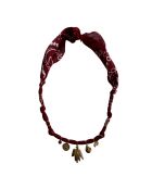 Collar de algodón burdeos con diseño de cóndor navideño