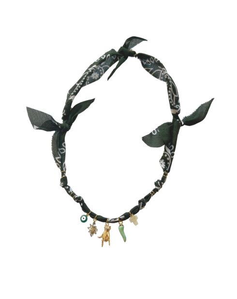 Collier en coton Astro main kaki