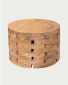 Runder Couchtisch aus massivem Teakholz von Natural Brickle, 70 x 70 x 45 cm
