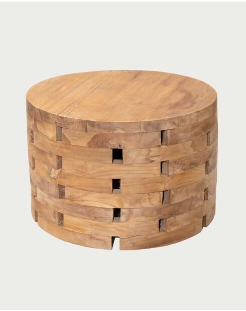 Runder Couchtisch aus massivem Teakholz von Natural Brickle, 70 x 70 x 45 cm