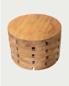 Runder Couchtisch aus massivem Teakholz von Natural Brickle, 70 x 70 x 45 cm