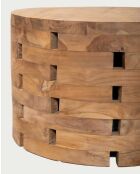 Runder Couchtisch aus massivem Teakholz von Natural Brickle, 70 x 70 x 45 cm