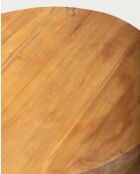 Runder Couchtisch aus massivem Teakholz von Natural Brickle, 70 x 70 x 45 cm
