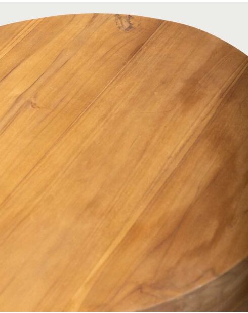 Runder Couchtisch aus massivem Teakholz von Natural Brickle, 70 x 70 x 45 cm
