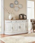 Credenza Argo in legno massello di mango bianco - 178 x 40 x 90 cm
