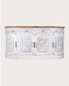 Credenza Argo in legno massello di mango bianco - 178 x 40 x 90 cm