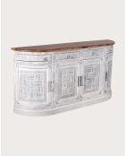 Credenza Argo in legno massello di mango bianco - 178 x 40 x 90 cm