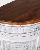 Credenza Argo in legno massello di mango bianco - 178 x 40 x 90 cm
