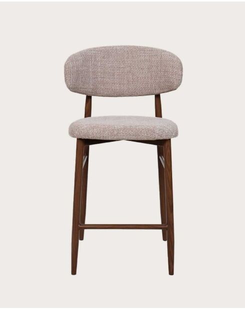 Chaise de bar en tissu et pieds métal Kerin taupe - 52 x 52 x 95 cm