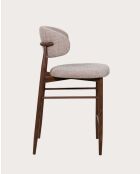 Sedia da bar Kerin in tessuto taupe con gambe in metallo - 52 x 52 x 95 cm