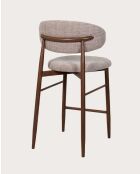Sedia da bar Kerin in tessuto taupe con gambe in metallo - 52 x 52 x 95 cm