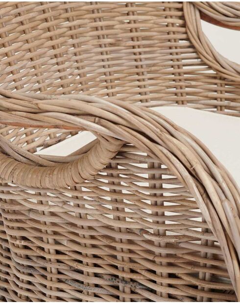 Chaise en rotin Zago naturelle - 64 x 70 x 90 cm