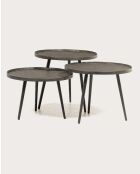 Runder ausziehbarer Couchtisch Soccoro aus schwarzem Metall, 54 x 54 x 47 cm