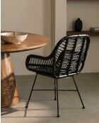 Lot de 2 chaises Myko en rotin noir - 64 x 64 x 88 cm