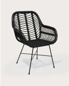 Lot de 2 chaises Myko en rotin noir - 64 x 64 x 88 cm