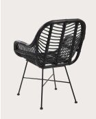 Lot de 2 chaises Myko en rotin noir - 64 x 64 x 88 cm