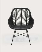 Lot de 2 chaises Myko en rotin noir - 64 x 64 x 88 cm