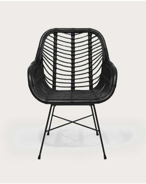 Lot de 2 chaises Myko en rotin noir - 64 x 64 x 88 cm