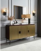 Grand buffet finition laiton vieilli Moon doré - 150 x 40 x 80 cm