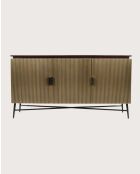 Grand buffet finition laiton vieilli Moon doré - 150 x 40 x 80 cm