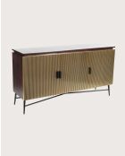 Grand buffet finition laiton vieilli Moon doré - 150 x 40 x 80 cm