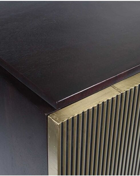 Grand buffet finition laiton vieilli Moon doré - 150 x 40 x 80 cm