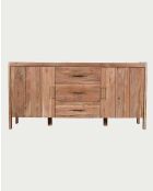 Buffet in legno massello e marmo bianco naturale Havena - 175 x 45 x 85 cm