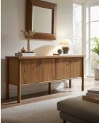 Credenza in legno massello di teak naturale Yara - 170 x 45 x 80 cm