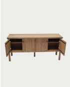 Credenza in legno massello di teak naturale Yara - 170 x 45 x 80 cm