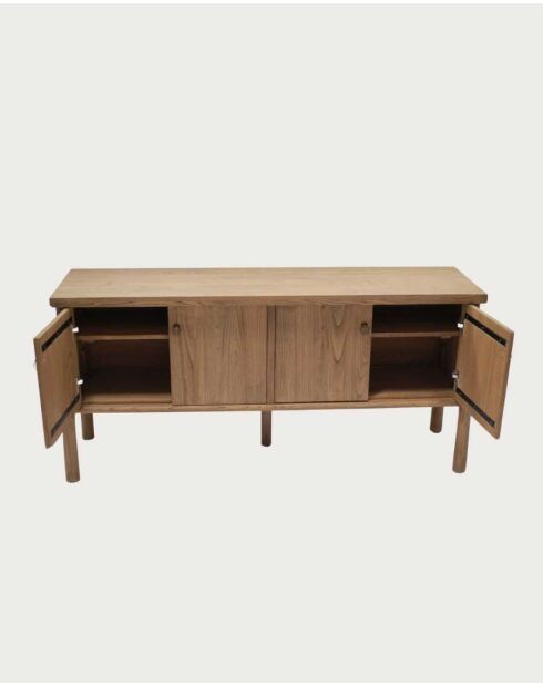 Credenza in legno massello di teak naturale Yara - 170 x 45 x 80 cm