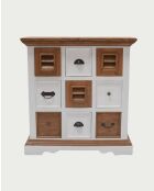 Credenza Mindy piccola massiccia bianca e naturale Inda - 80 x 35 x 85 cm