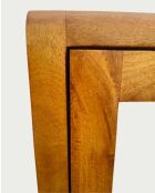 Colonna pensile con specchio in legno massello di mango Palo naturale - 40 x 25 x 140 cm