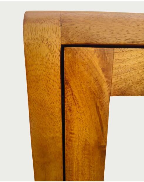 Colonna pensile con specchio in legno massello di mango Palo naturale - 40 x 25 x 140 cm
