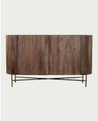 Enfilade en bois massif avec plateau en marbre blanc Céline naturelle - 145 x 45 x 85 cm