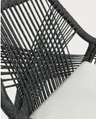 Stuhl aus massivem Teakholz und natürlichem Seil in Santorin-Grau - 57 x 66 x 80 cm