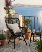 Poltrona Sapporo in rattan sintetico nero - 62 x 62 x 93 cm