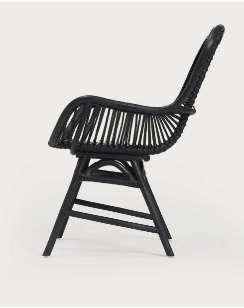 Poltrona Sapporo in rattan sintetico nero - 62 x 62 x 93 cm