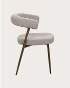 Lot de 2 chaises en tissu et pieds métal Agda bronze et grise - 41 x 45 x 74 cm