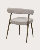 Lot de 2 chaises en tissu et pieds métal Agda bronze et grise - 41 x 45 x 74 cm