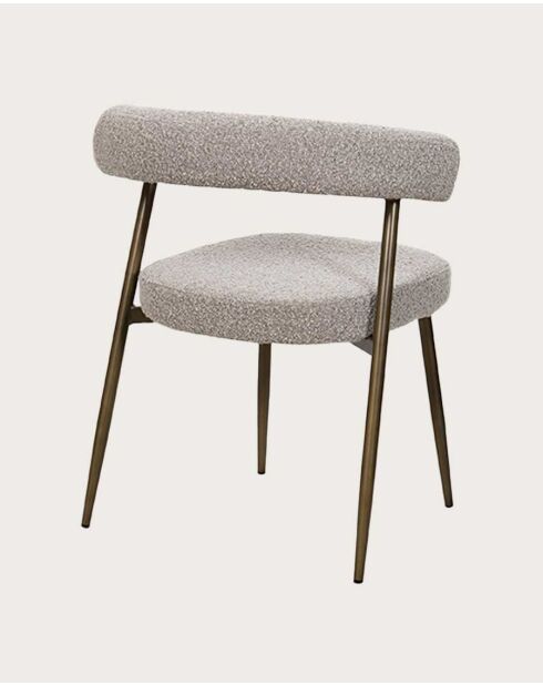 Lot de 2 chaises en tissu et pieds métal Agda bronze et grise - 41 x 45 x 74 cm